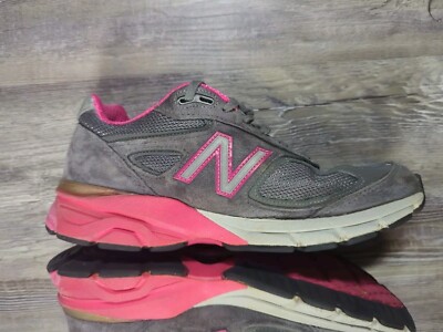 New Balance Womens 990 V4 Gray Pink Casual Shoes Sneakers Size 8.5