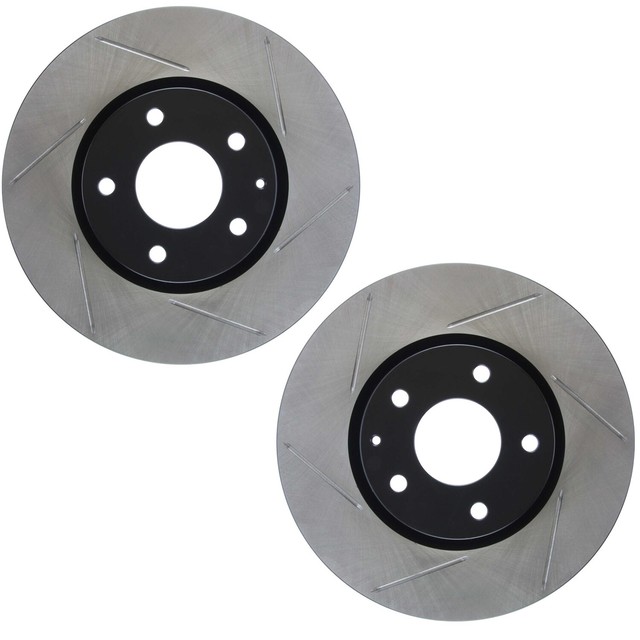 NEW Pair Set of 2 Front Stoptech Slotted Disc Brake Rotors for Mazda 6