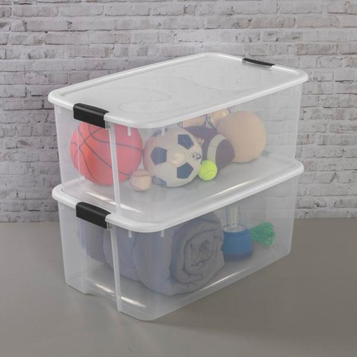 Sterilite Clear Plastic Stackable Storage Bin with Latching Lid - Picture 23 of 48