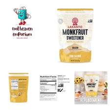 Golden Monk Fruit Sweetener with Allulose - Raw Cane Sugar Substitute, Erythr...