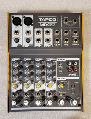 TAPCO Mix60 Desktop Mixer, Yellow -No AC Adapter * Untested*