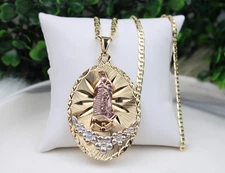 14k Gold plated Chain  With Pendant 24” / Cadena En Oro Laminado