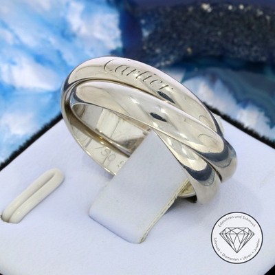Wert 3.120,- Original Cartier Trinity Ring Weiß Gold 750 / 18 Kt Gr. 55 xxyy