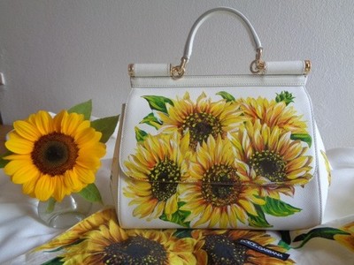 ''Luxus'' Dolce & Gabbana Tasche Sicily, limitiertes Sondermodell mit Sonnenblumen