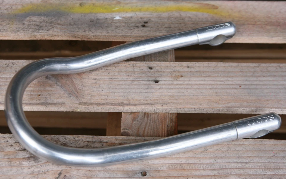 Vintage NOS NEW Scott silver timetrial triathlon guidon aéro bars Lemond - Photo 2/4