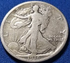 1916 D Walking Liberty Half 50c Better Grade Full Date And Full Rims