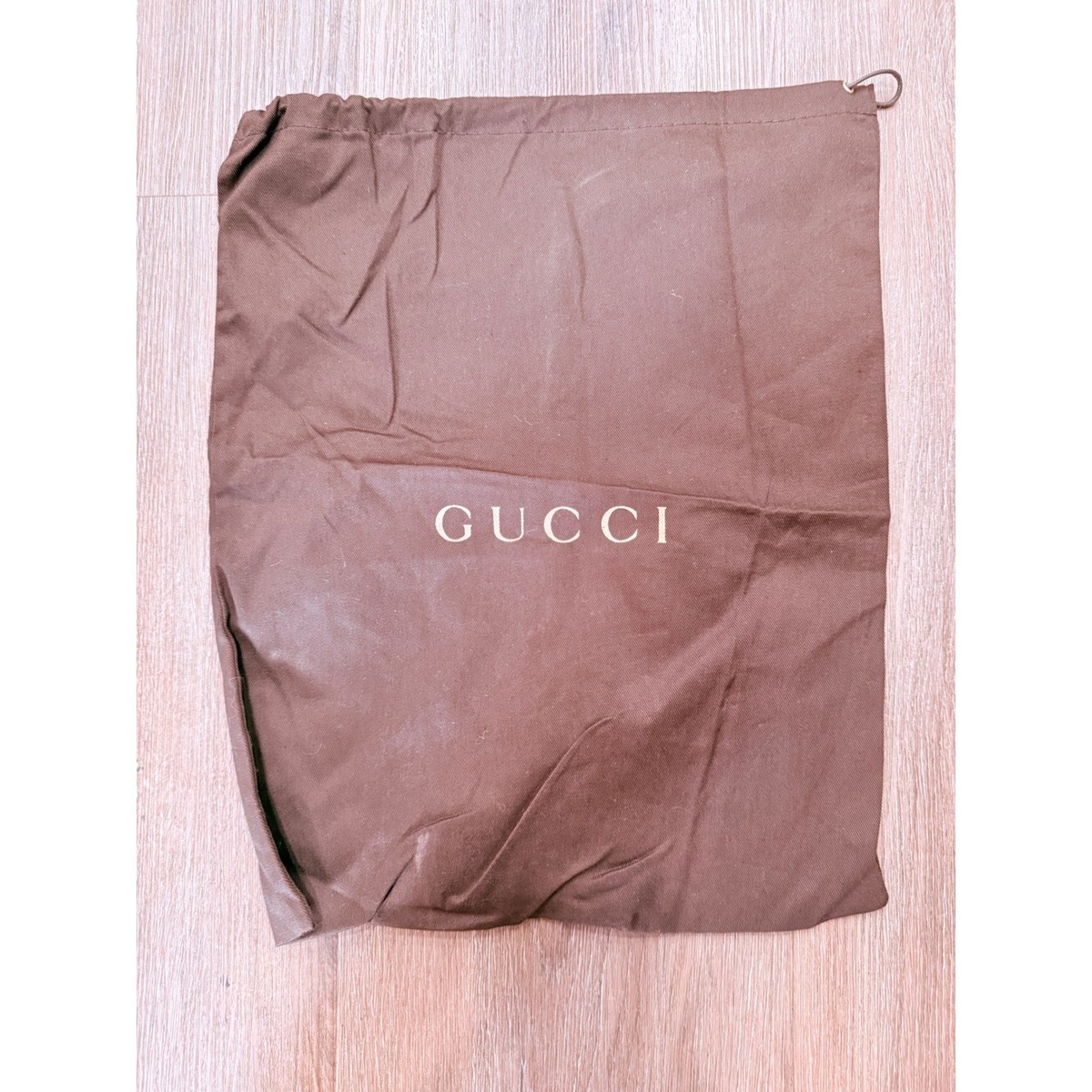 Gucci Brown Dust Bag Drawstring Closure Authentic Storage