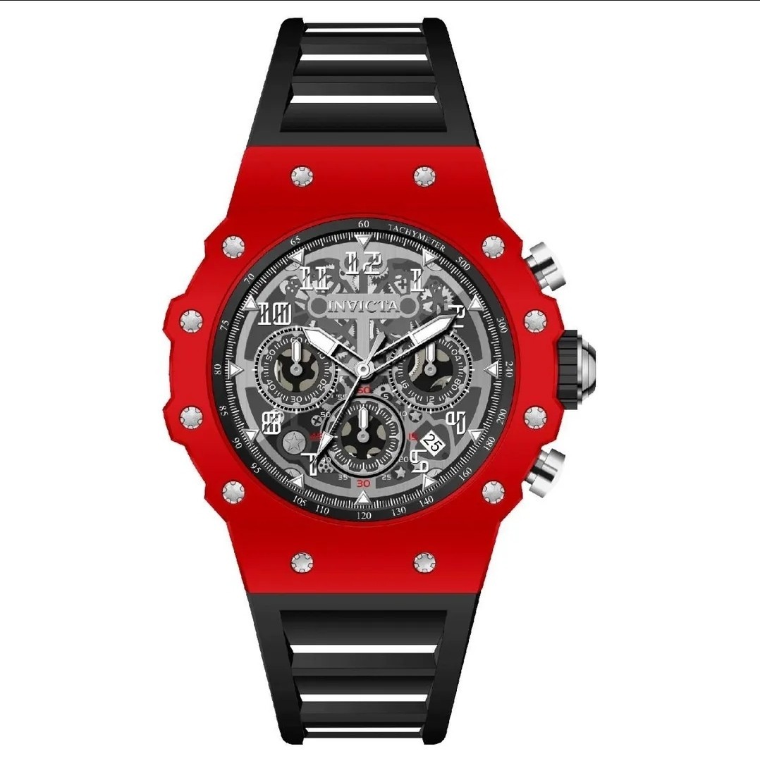 Invicta - Vaulthan - Unisex Watch - 44mm - Black/Red - (69648)