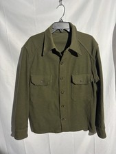 VTG 1950s Korean War Sz L U.S. Army OG 108 Olive Green Wool Field Shirt Mens