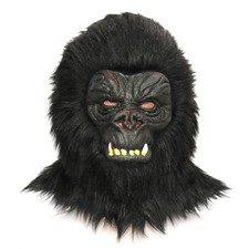 ZDOVLZZPON Gorilla Mask Latex Full Head, Halloween Monkey One Size, Black