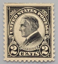 USA 1923 Warren G Harding Memorial 2c Black 1865-1923 MH Classic