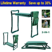 Garden Kneeler 2-in-1 Folding Gardening Padded Seat and Kneeling Stool Tool Bag