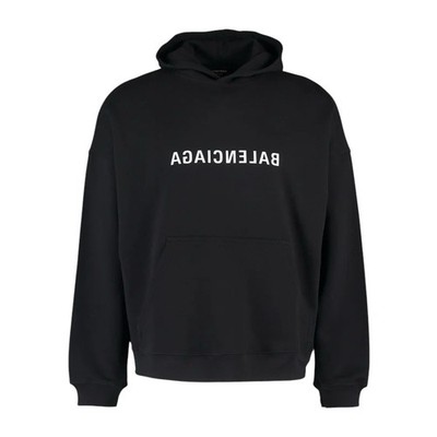 BALENCIAGA MIRROR LOGO HOODIE BLACK SIZE 2 (M) ( FINAL PRICE ! )