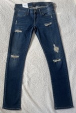 AGOLDE A GOLD E Chloë Low Rise Slim Jeans Tribeca Distressed Blue Size 28 USA