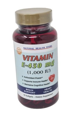 Vitamin E-450 mg (1000 IU) Dietary Supplement 50 Softgels