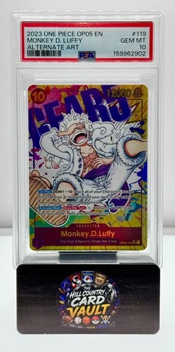 2023 One Piece Monkey D Luffy OP05-119 SEC Secret Rare Alt Art EN Gear 5 PSA 10