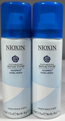 (2 PACK) Nioxin Volumizing Reflectives Niospray Extra Hold, 1.7 oz - TRAVEL SIZE