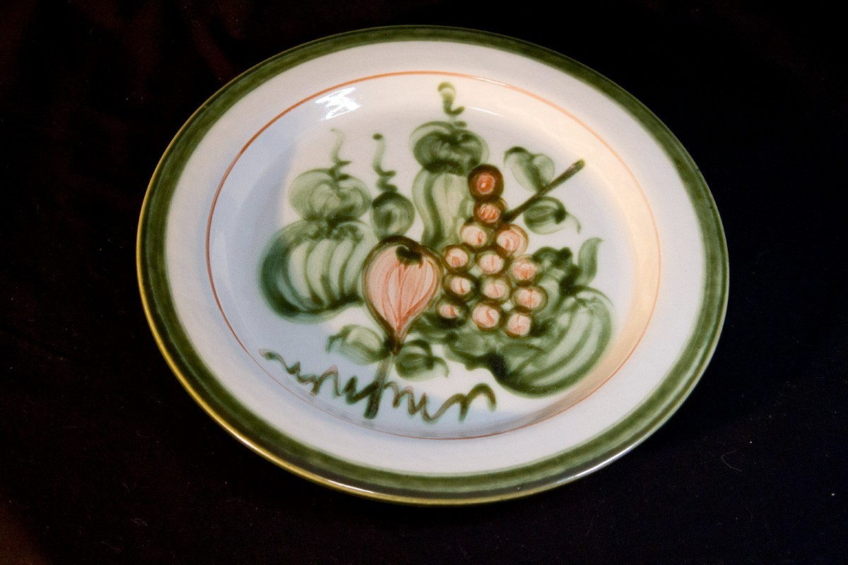 Vintage Louisville Stoneware John B. Taylor Harvest Dinner Plates 13" Set of 6