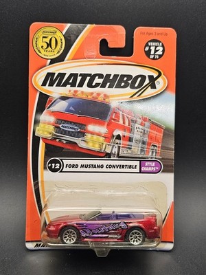 2001 MATCHBOX FORD MUSTANG CONVERTIBLE DARK RED STYLE CHAMPS #12 ''SEE PHOTO'S''