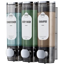 Shampoo and Conditioner Dispenser Shower Soap Dispensers 3 Chamber No Drill
