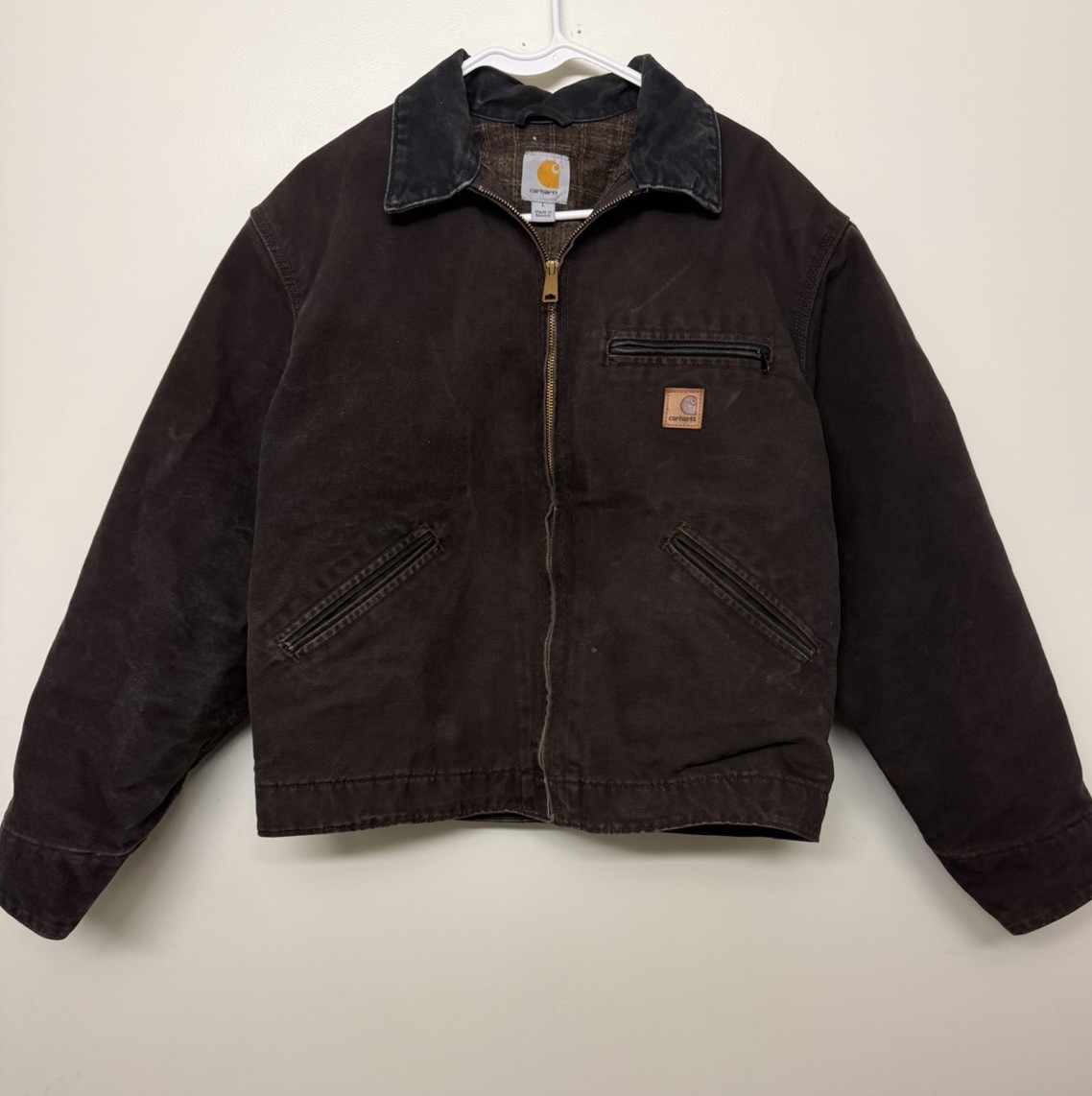 Carhartt Men's Detroit Jacket Dark Brown Vintage J97 DKB Size Large
