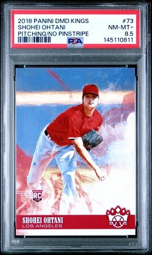 2018 Panini Diamond Kings Shohei Ohtani #73 Pitching Rookie Card PSA 8.5 NM-MT+