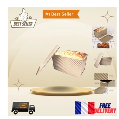 Moule à Pain Rectangulaire en Acier au Carbone 2 lb avec Revêtement Non-Adhérent - Photo 1/4