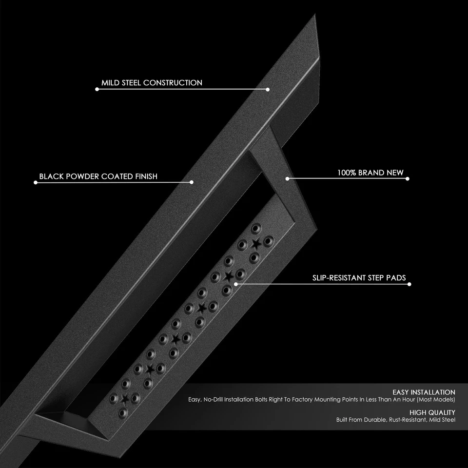 Tabla de correr negra para Sierra Silverado 2007-2019 doble cabina 4,5" Step Nerf Bar Foto 2 de 4