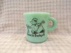 Rare Old Fire-King Jadite BUN 'N BURGER Restaurant Food Advertising Coffee Mug