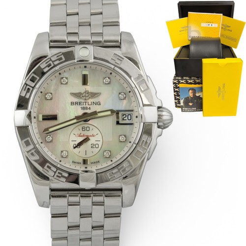 Breitling Galactic Steel MOP Diamond Automatic Ladies 36mm A37...