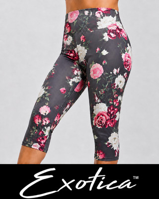 NEW EXOTICA ENCHANTED PERFORMANCE HIGH WAISTED CAPRI LEGGINGS XXL  / 2XL