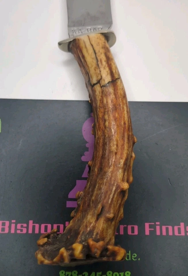 Cuchillo de caza Union Cutlery KABAR Olean, Nueva York raro de colección. Mango de asta Foto 2 de 4