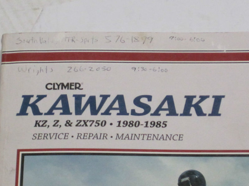 1980-1985 Clymer Kawasaki KZ Z ZX750 Service Repair Manual
