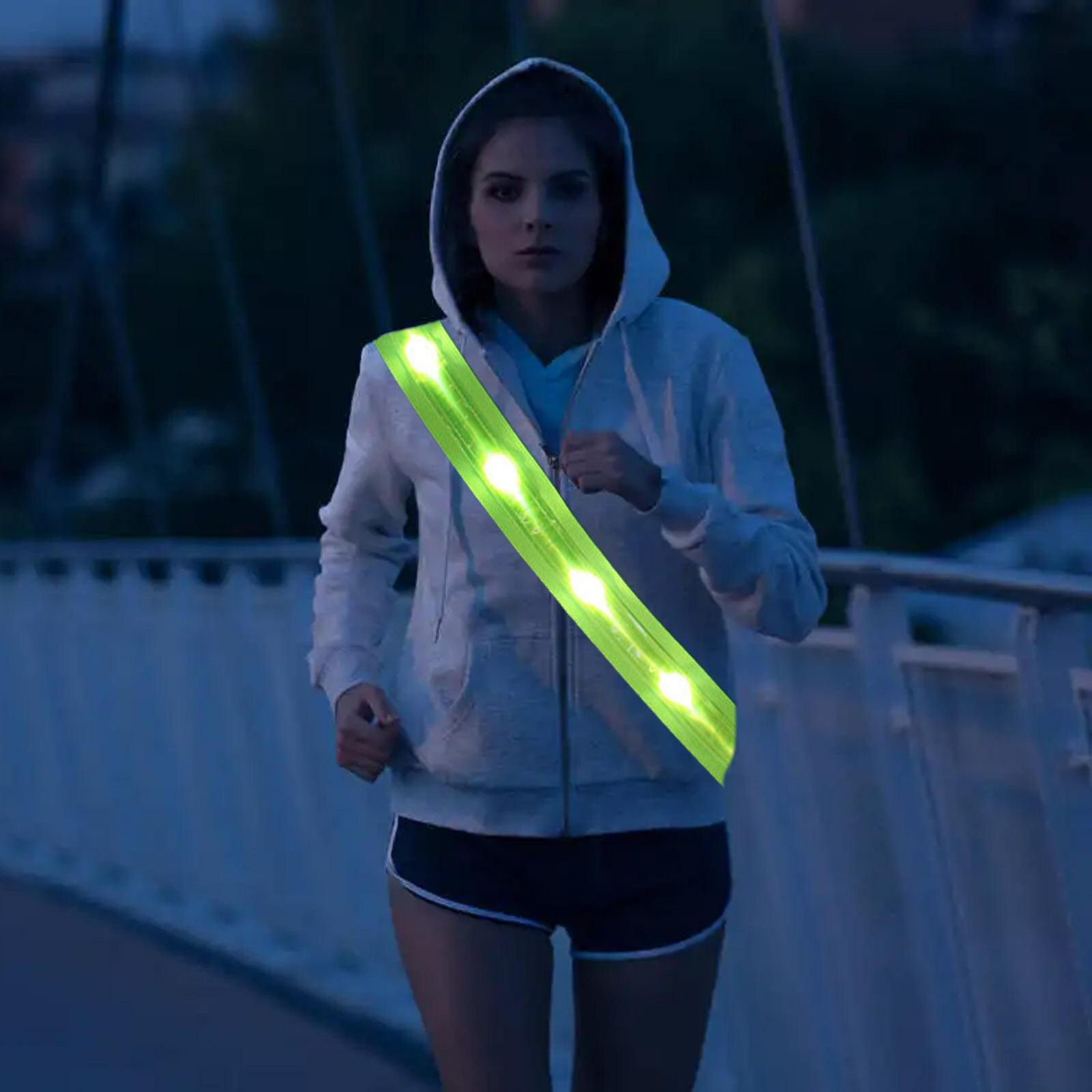 LED Reflective Running Belt Night Walking Safety Gear for Women High