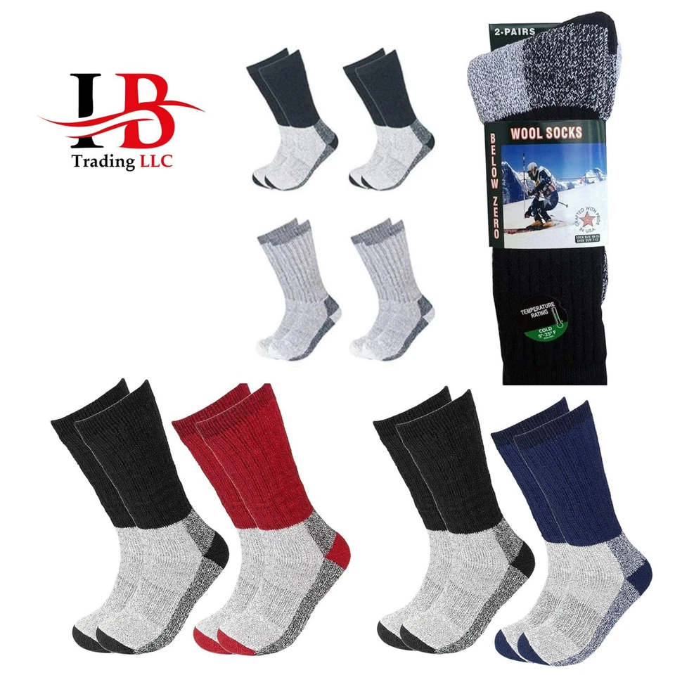 6 pairs Mens Merino Wool Socks Insulated Cold Weather Winter Thermal Socks - Image 2 of 4