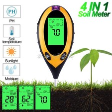 Medidor digital 4 en 1 LCD del suelo humedad temperatura luz solar probador de pH