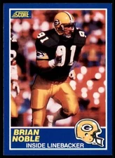 1989 SCORE. BRIAN NOBLE . GREEN BAY PACKERS #91