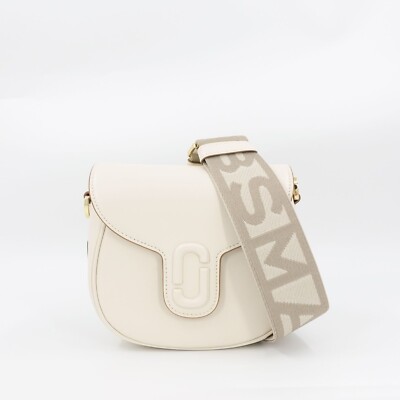 Marc Jacobs Women's The Messenger Saddle Bag Small In Leather White OS