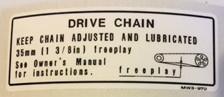 HONDA CB600F HORNET DRIVE CHAIN CAUTION WARNING LABEL DECAL 