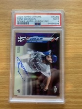 Tony Gonsolin - 2020 Topps Chrome Rookie Auto Purple Refractor /250 RC PSA 9