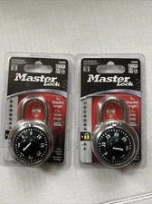 Master Lock 1500D Locker Lock Combination Anti-Shim Padlock, 2 Pack - Black