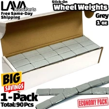1 Box 1 oz Grey Wheel Weights Stick-on Adhesive Tape Total 90 Pcs Lead-Free