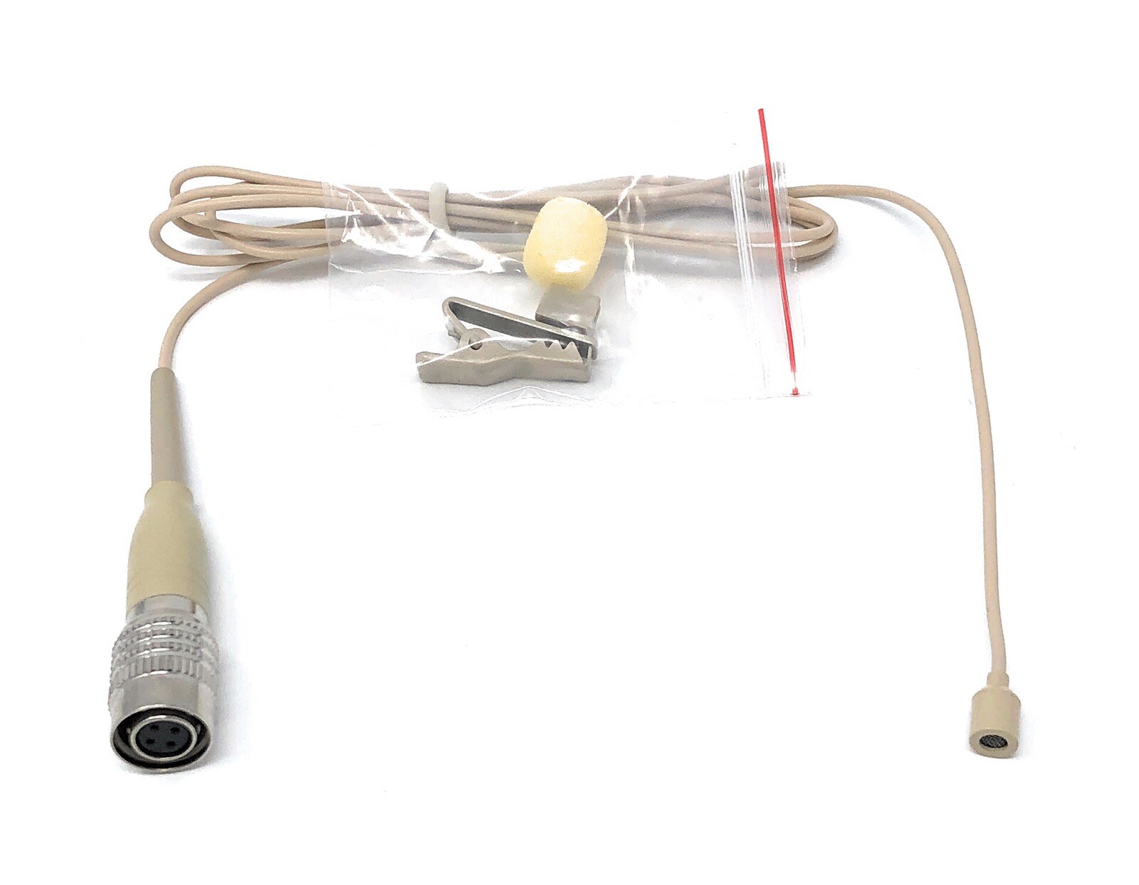 Beige Omni-directional Tie Clip Lapel Lavalier Microphone fo