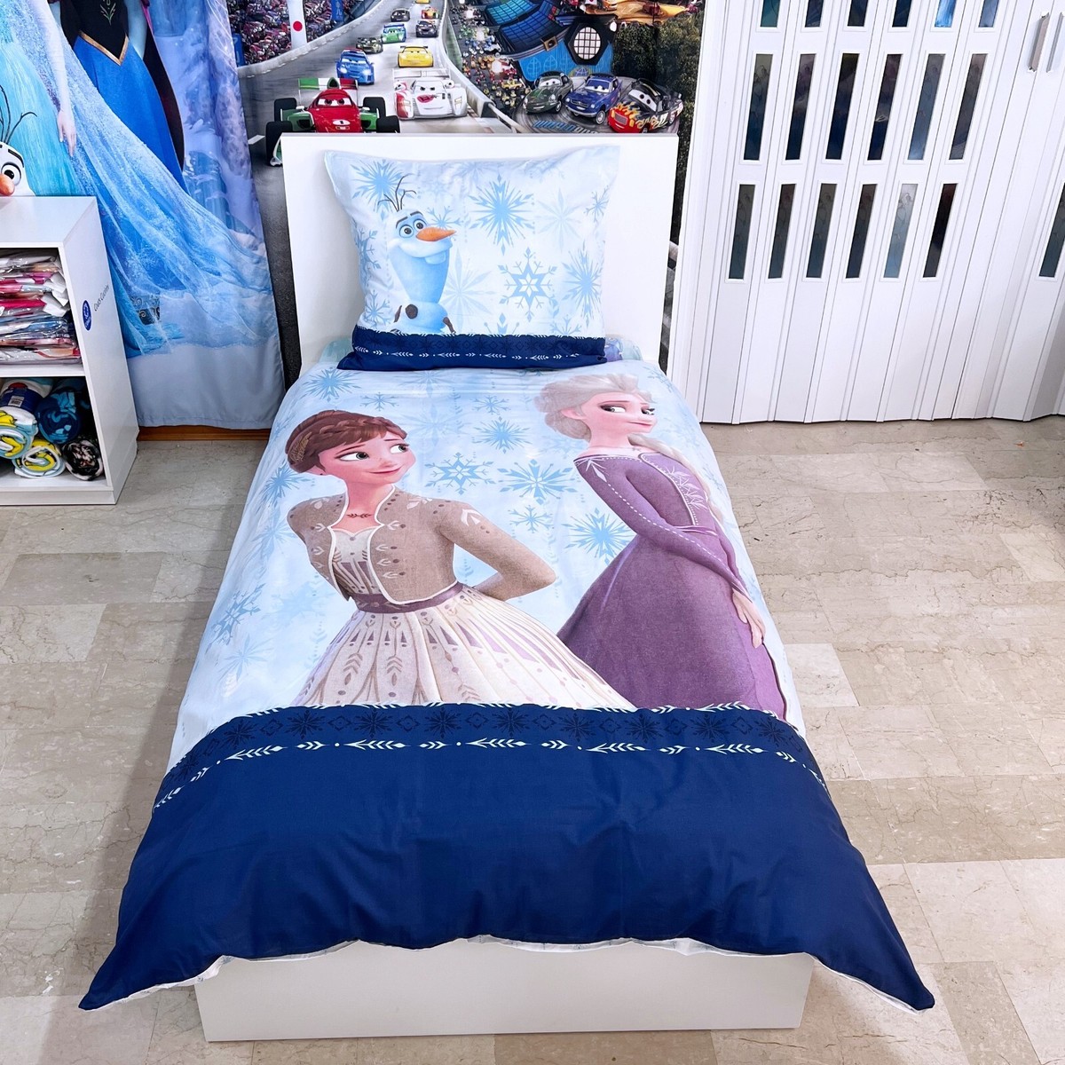 Disney Frozen Set 2pezzi Letto Singolo Copripiumino 160x200cm Cotone  Reversibile