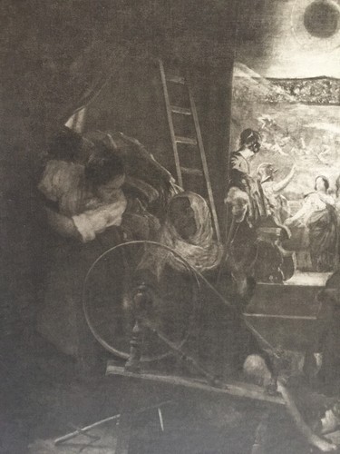 Velázquez Print c1901 – The Spinners Antique Sepia Art | Arachne Spanish Picture - Picture 4 of 5