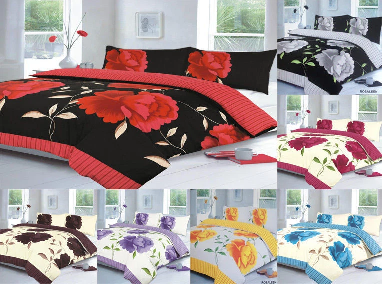BLUEMOON BEDDING® PRINTED DUVET COVER SET POLY COTTON QUILT BEDDING BEDROOM SETS DOUBLE KING SIZE