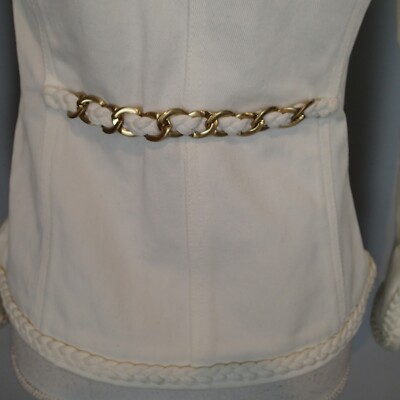 Veste Courte Dana Buchman Métallisée Or/Blanc - Taille 8 - Neuf Avec Étiquettes
