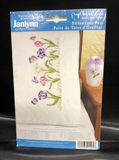 Janlynn Stamped Embroidery Pillowcase Pair 021-1005 Tulip Garden 20"x30"