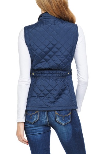 Chaleco acolchado ligero con capucha de piel con cremallera para mujer Auliné Collection - Imagen 45 de 109