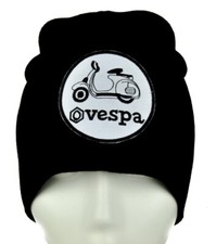 Vespa White Beanie Knit Cap Hat Moped Scooter Motorcycles Biker Primavera Motor